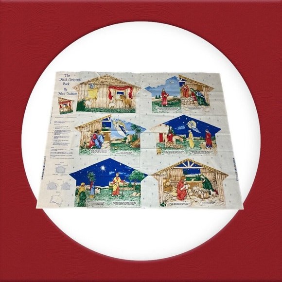 First Christmas Vtg Fabric Book Panels Template by Fabric Traditions 1997  NEW - Picture 6 of 12